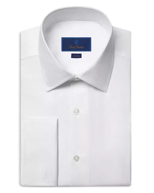 David Donahue Trim Formal Shirt in White