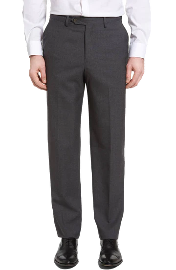 Wool Self Size Trouser in Mid Grey