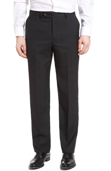 Wool Self Size Trouser in Charcoal