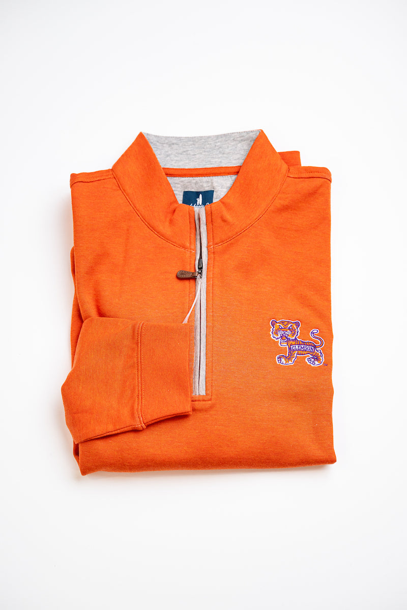 Sully Clemson Qtr Zip in Orange
