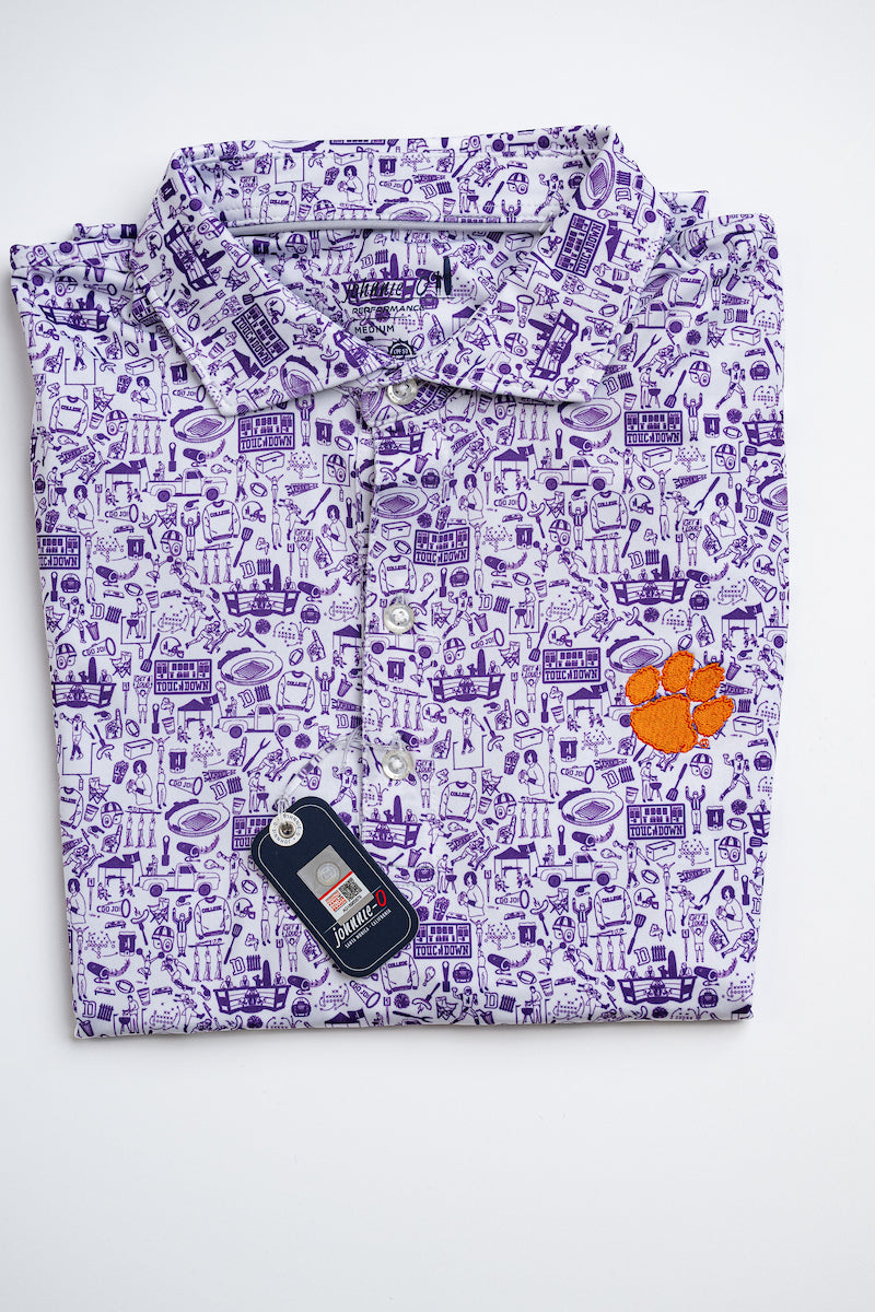 Tailgater Clemson Performance Polo in Purple