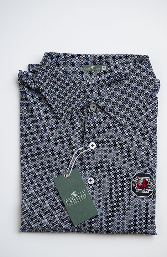 Diamond Lattice University of SC Performance Polo in Black