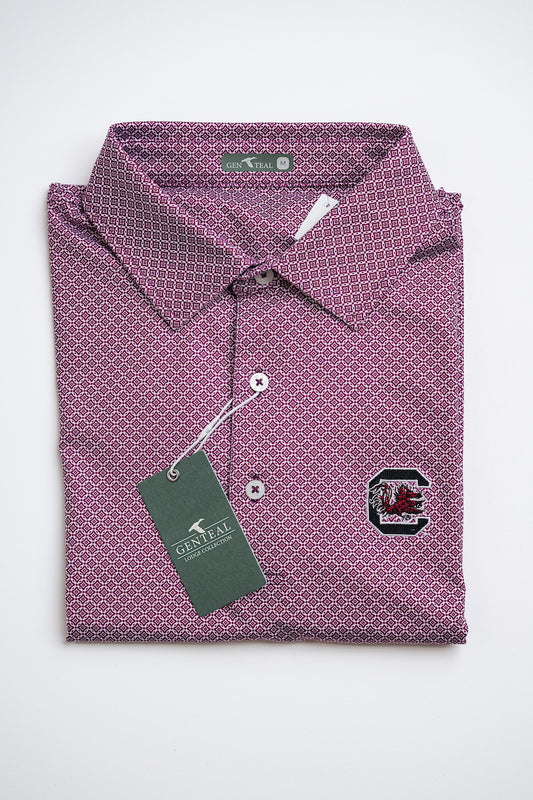 Diamond Lattice University of SC Performance Polo in Garnet
