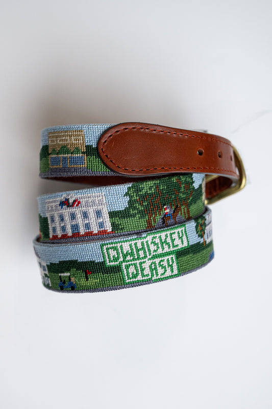 Aiken Scene Needlepoint Belt