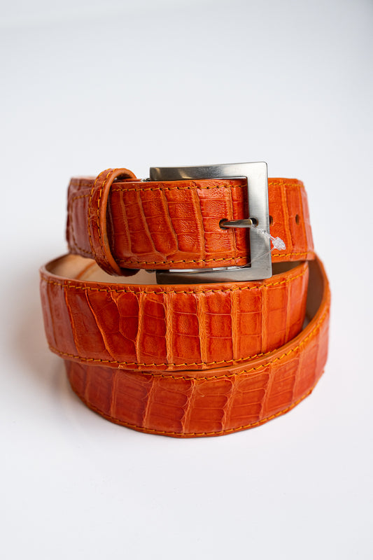 Caiman Belt in Clemson Orange - Custom Sized