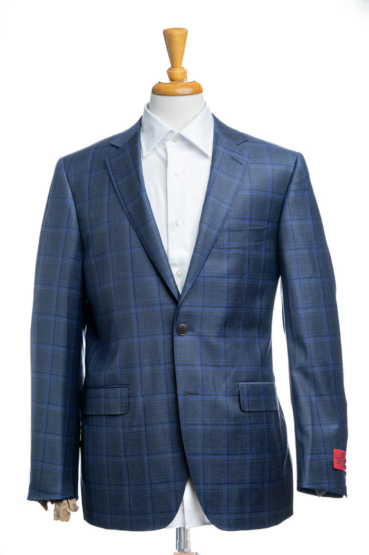Dover Contemporary Fit Plaid Sport Coat in Grey