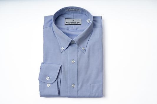 LSL Trim Spread Collar Dress Shirt in Blue