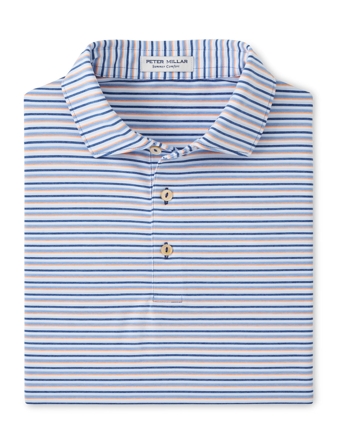 Peter Millar Avent Stripe Perf Jersey Polo in Sailor Blue