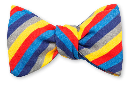 Emory Stripe Bow Tie in Primary Colors