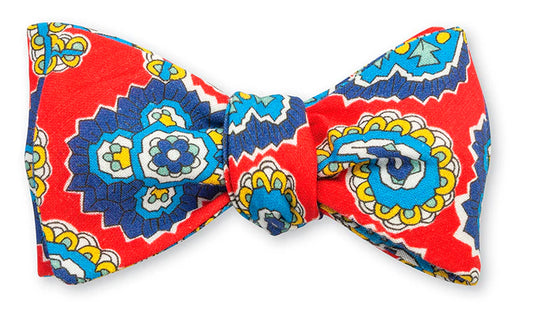 Frampton Paisley Bow Tie in Coral
