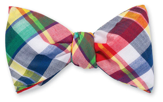 Madras Bow Tie in Red and Green