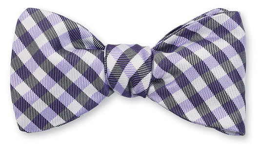 Woven Claiborne Bow Tie in Purple and White