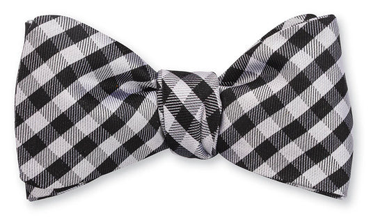 Woven Claiborne Bow Tie in Black and White