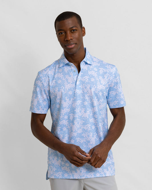 Driver Island Blooms Polo in Clearwater Blue
