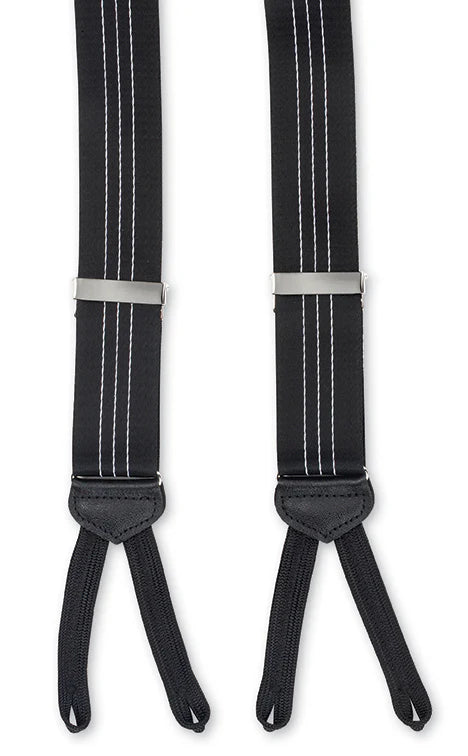 Milan Pinstripes Braces in Black/White