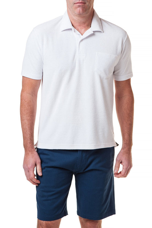 Terry Cloth Polo in White