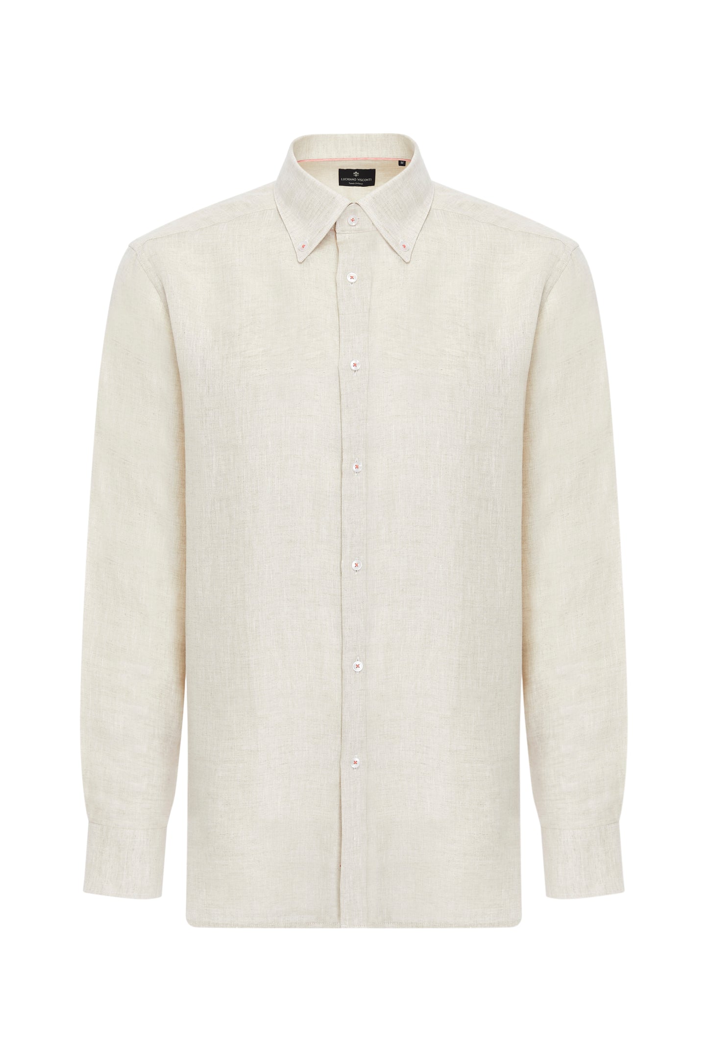 Linen Zeya Collar Linen Button Down Shirt in Beige