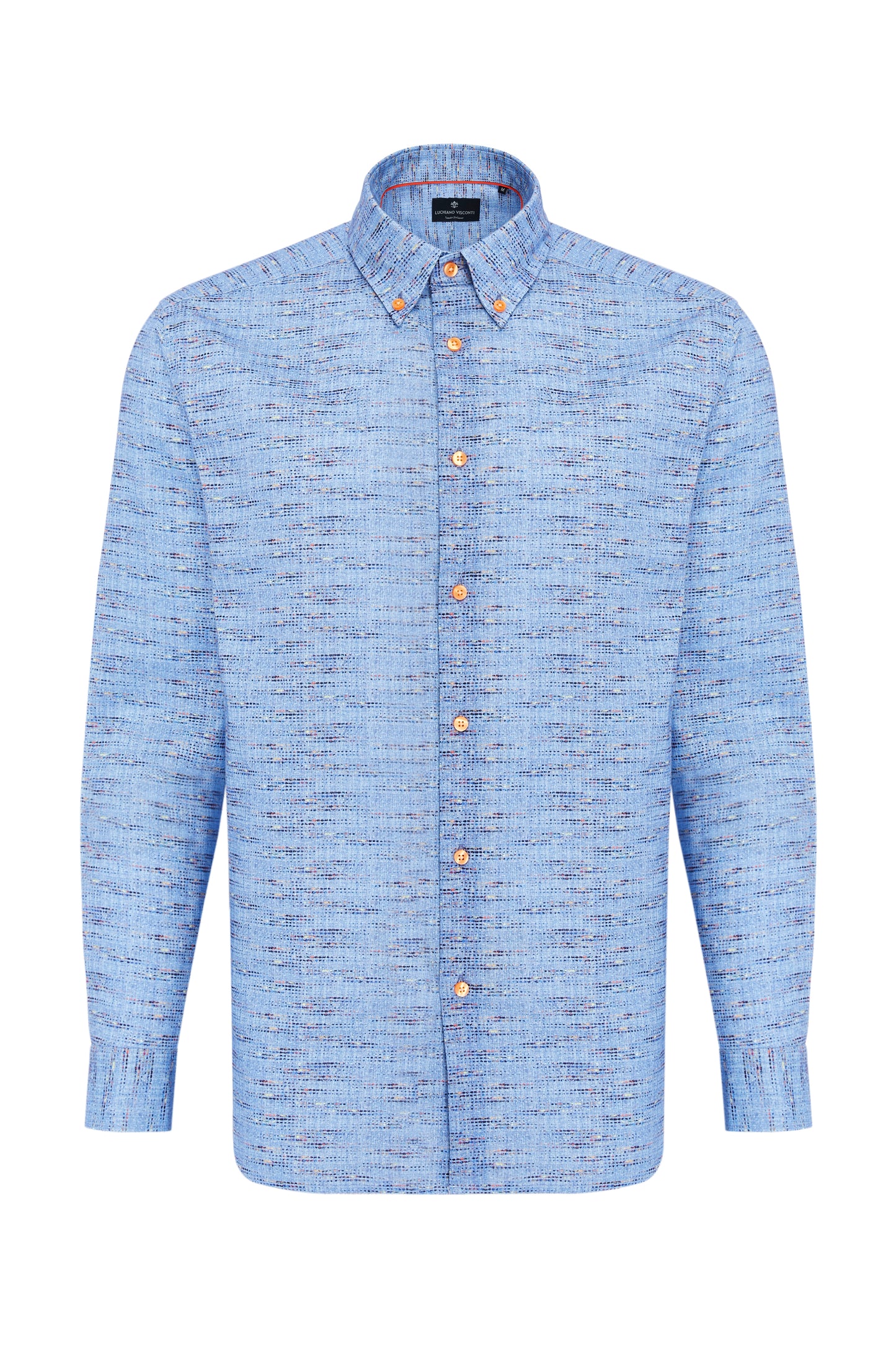 Multi Dot with Overlay Button Down Shirt in Blue