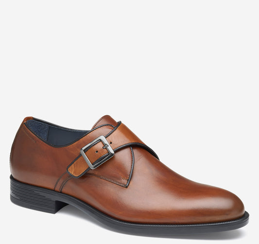 Flynch Italian Calfskin Monk Strap Shoe in Tan