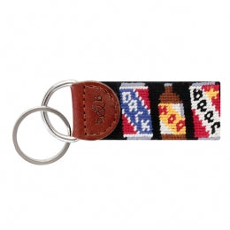 Beer Cans Needlepoint Key Fob