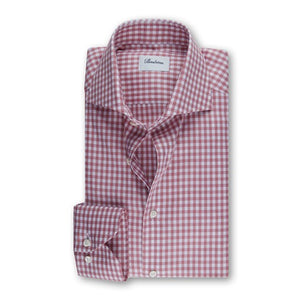 Fitted Check Dress Shirt in Red