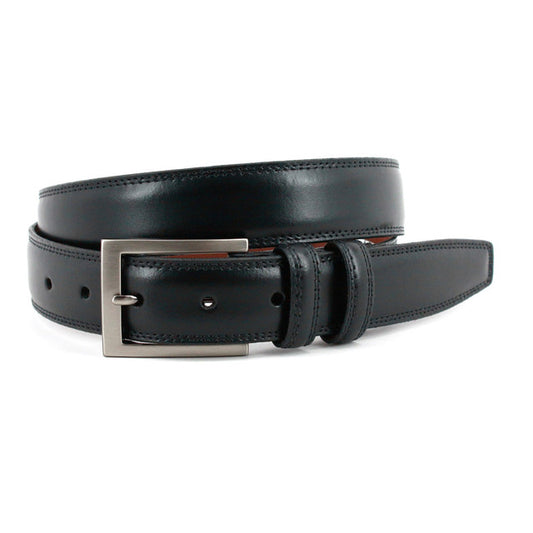 Aniline Leather Belt in Black
