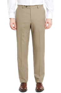 Wool Self Size Trouser in Tan