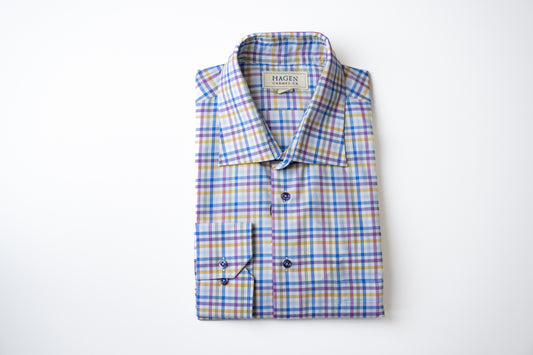 Hagen Summer Plaid Shirt in Blue
