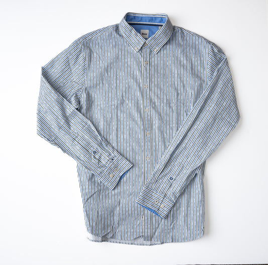 Brax Daniel S Hi Flex Stripe Shirt in Thyme