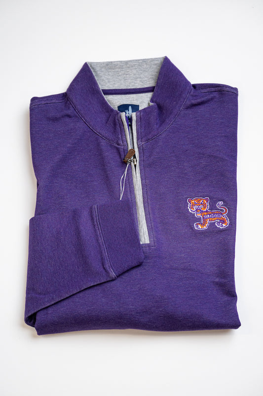 Sully Clemson Qtr Zip in Purple