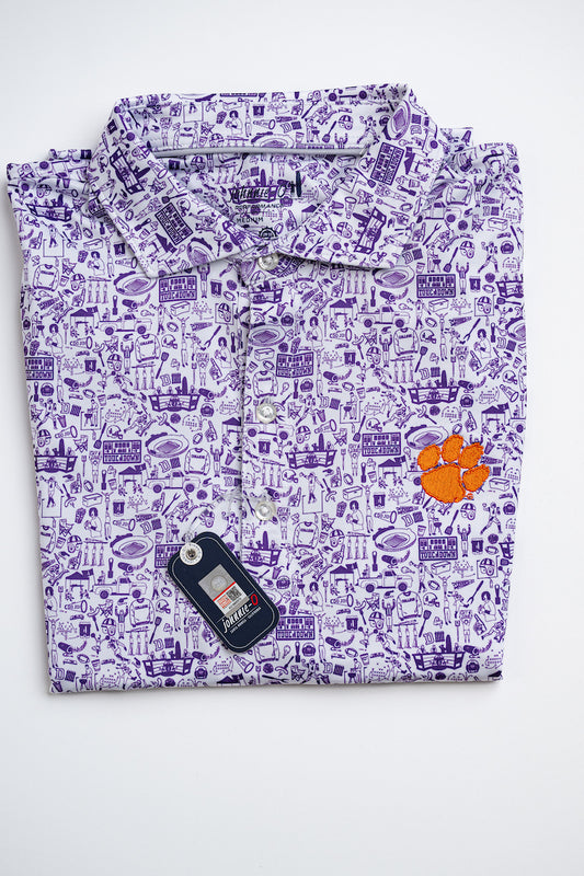 Tailgater Clemson Performance Polo in Purple