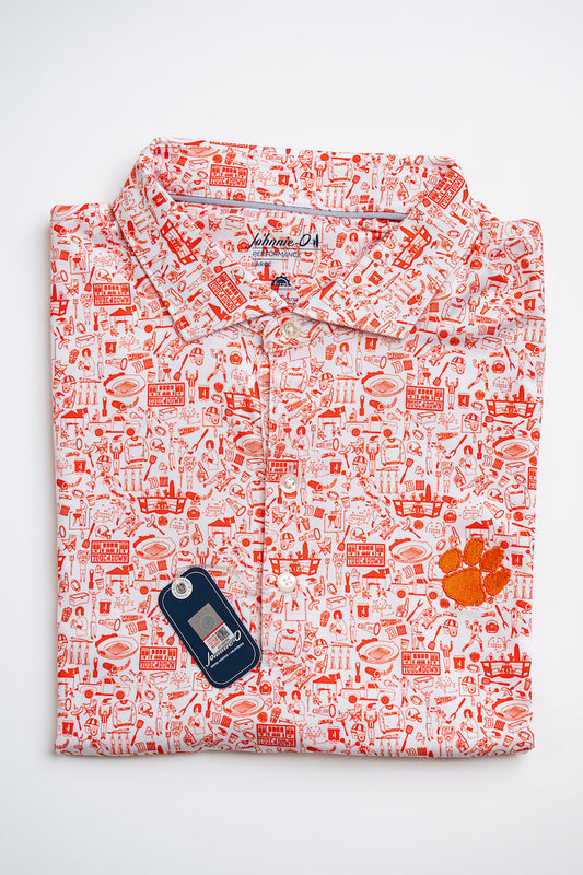 Tailgater Clemson Performance Polo in Orange