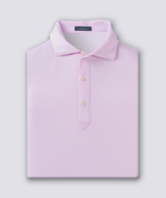 Clarence Jacquard Performance Polo in Pale Pink