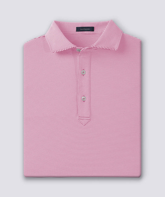 Carter Stripe Performance Polo in Orchid