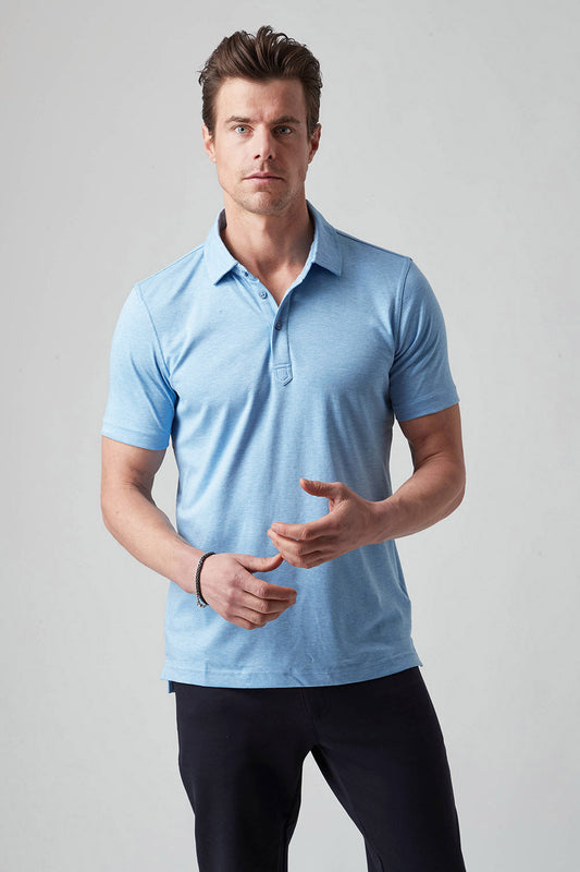 Essential 3 Button Polo in Water