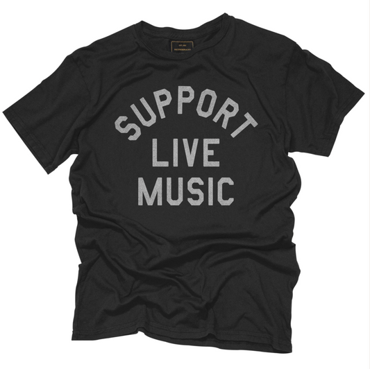 Support Live Music T-Shirt in Black
