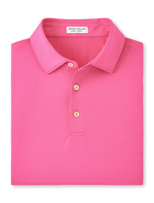 Solid Perf Jersey Polo in Pink Ruby