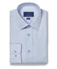 Trim Fit Neat Dress Shirt in White with Blue