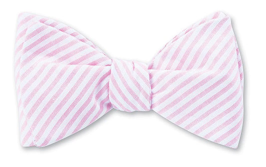 Cotton Seersucker Tie in Pink