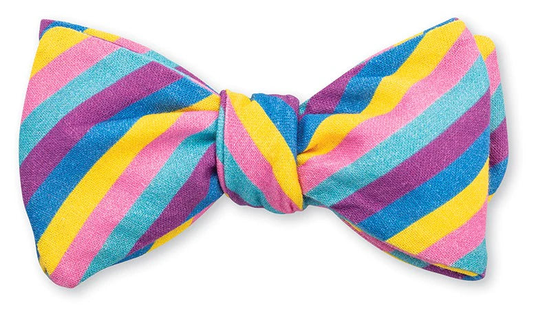 Emory Stripe Bow Tie in Pastel Colors