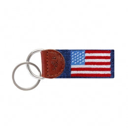 American Flag Needelpoint Key Fob