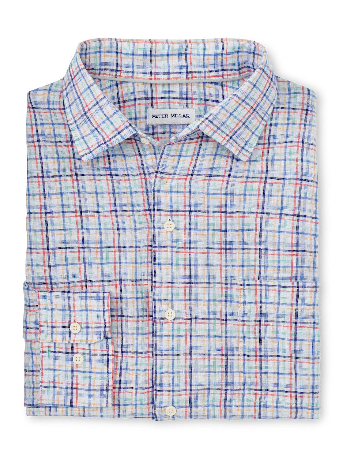 Peter Millar Clambake Plaid Linen Shirt