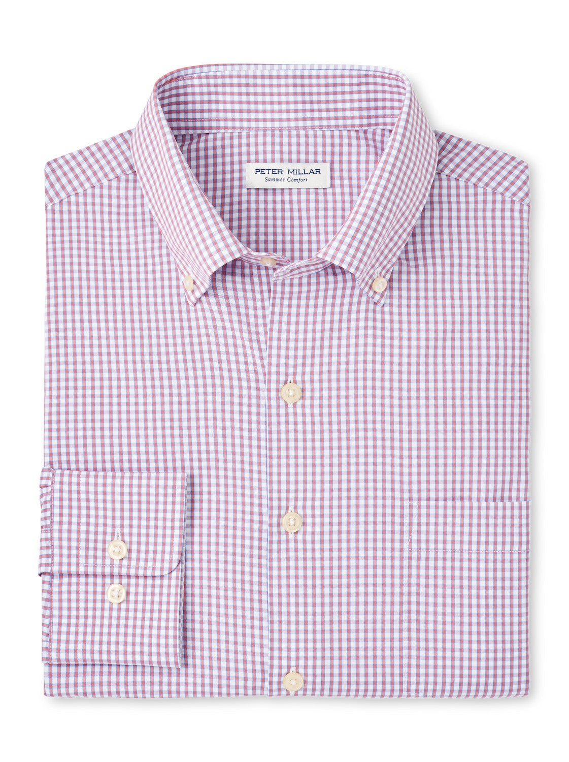 Peter Millar Derwent Performance Twill Shirt in Geranium