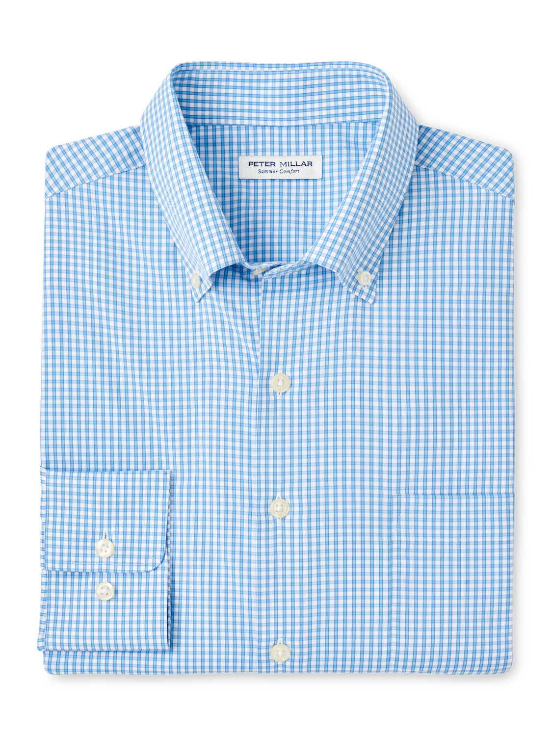 Peter Millar Derwent Performance Twill Shirt in Seaport Blue