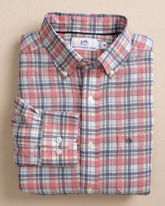 Emerald Shores Plaid Headland Shirt in Bubblegum
