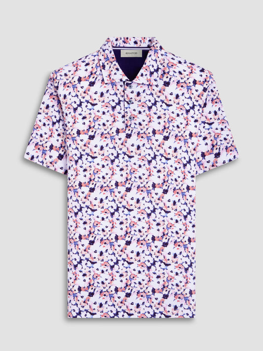 Bugatchi Hendrix Digital Print Polo in Navy