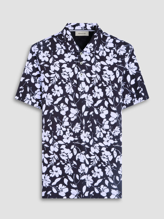 Bugatchi Hendrix Digital Print Polo in Black