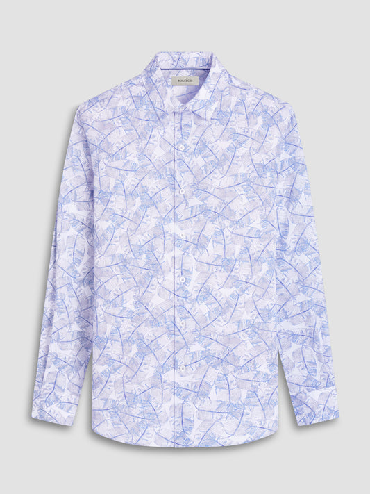 Bugatchi Julian Shaped Fit Woven Shirt in Cobalt