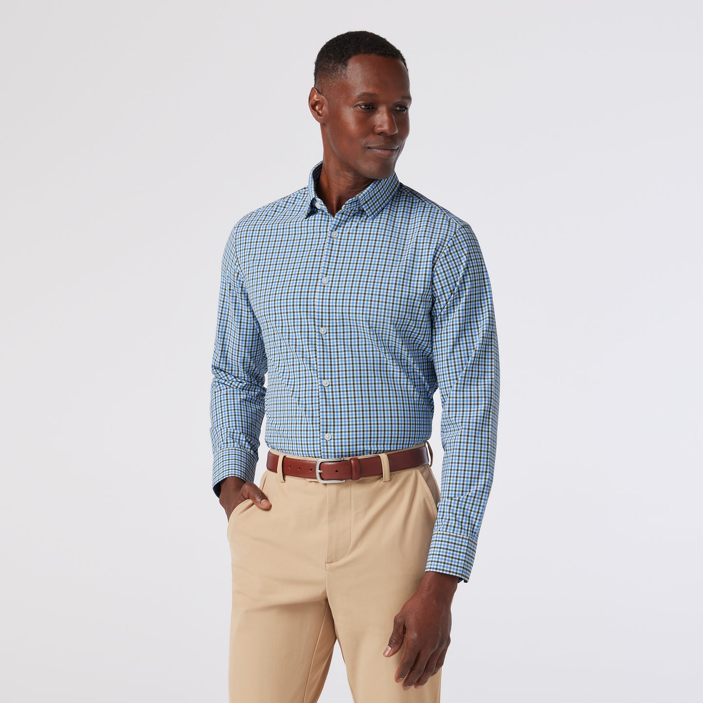 Trim Oaklawn Plaid Performance Shirt in Provence
