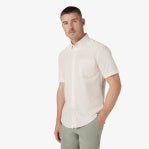 Trim Triangle Geometric Short Sleeve Shirt in Peach